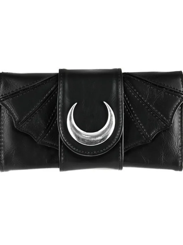 Restyle Bat Wings Wallet PU Crescent Gothic Moon purse