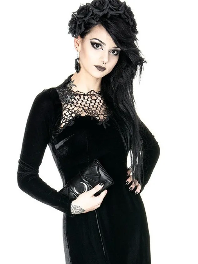 Restyle Bat Wings Wallet PU Crescent Gothic Moon purse