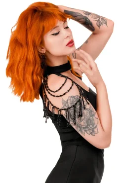 Restyle BEADED ISADORA BLOUSE with a square neckline and a choker