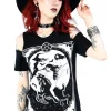 Restyle Black cold shoulder withes T-shirt Me in Ten Years