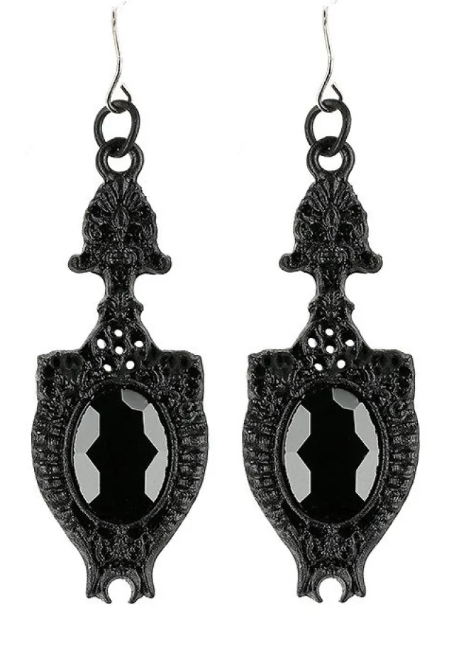Restyle Black Earrings Dark Mirror