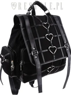 Restyle Black Gothic Bag, Harness Heart, square backpack