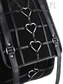 Restyle Black Gothic Bag, Harness Heart, square backpack