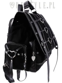Restyle Black Gothic Bag, Harness Heart, square backpack