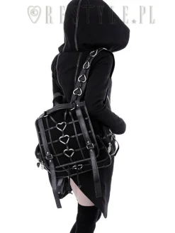 Restyle Black Gothic Bag, Harness Heart, square backpack