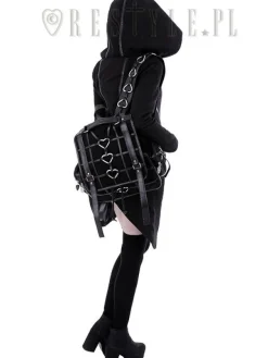 Restyle Black Gothic Bag, Harness Heart, square backpack