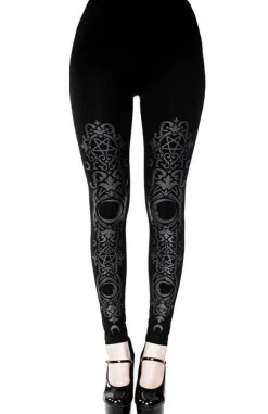 Restyle Black gothic Baroque Leggings crescent print