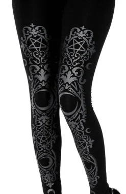 Restyle Black gothic Baroque Leggings crescent print