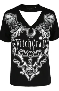 Restyle Black gothic choker top Witchcraft