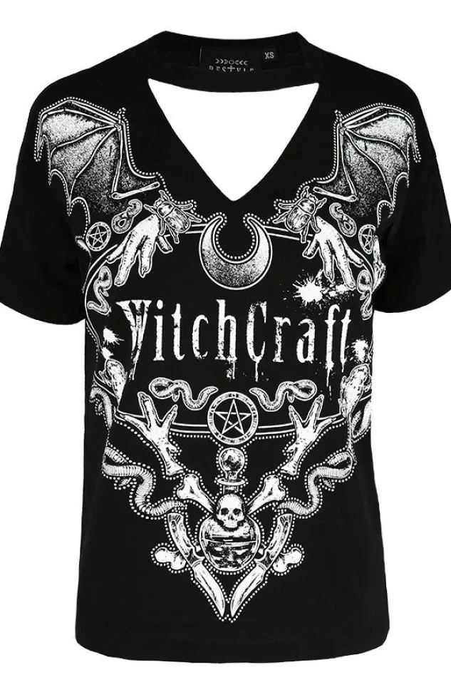 Restyle Black gothic choker top Witchcraft