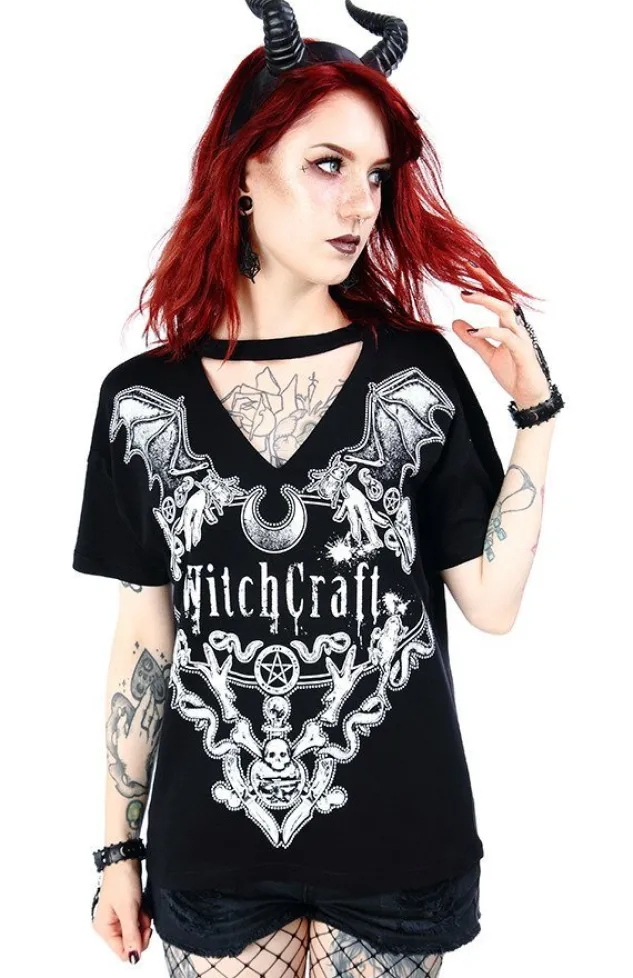 Restyle Black gothic choker top Witchcraft