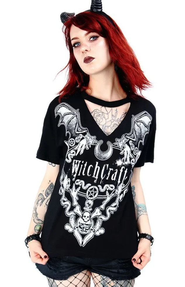 Restyle Black gothic choker top Witchcraft