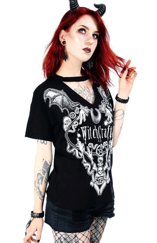 Restyle Black gothic choker top Witchcraft
