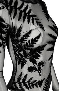 Restyle Black gothic FOREST WITCH MESH FERN BODYSUIT