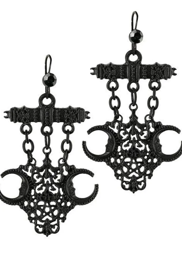 Restyle Black Gothic Fortune Teller Earrings