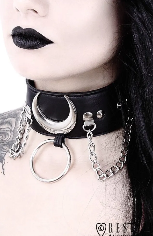 Restyle Black gothic Moon Choker "IRON MOON COLLAR"