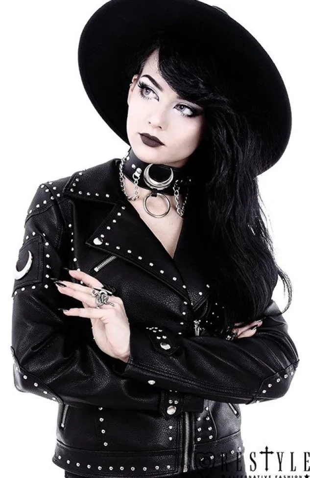 Restyle Black gothic Moon Choker "IRON MOON COLLAR"