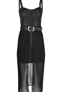 Restyle Black gothic NIGHT MIST DRESS with overskirt