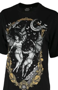 Restyle Black oversized t-shirt succubus LAS FURIAS OVERSIZED