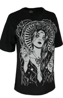 Restyle Black oversized t-shirt with GODDESS OVERSIZED