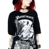 Restyle Black Oversized women`s top with crows Nevermore