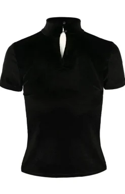 Restyle Black Velvet Forest Top with embroidery FERN VELVET TOP