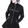Restyle Black winter jacket with pockets, detachable hood, wool "GEOMETRY COAT"