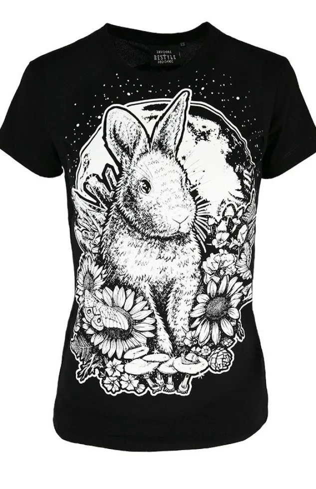 Restyle Black women`s T-shirt Moon Bunny