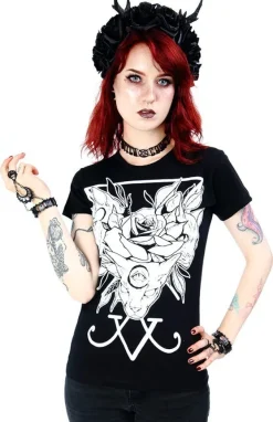 Restyle Black women`s T-shirt Threeheaded cat