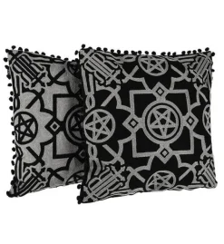 Restyle BLAIR BLACK CUSHION Gothic pillowcase dark home decor