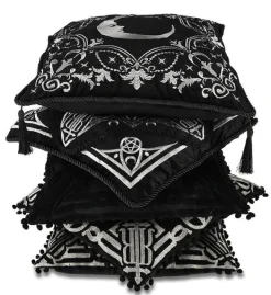 Restyle BLAIR BURNOUT CUSHION Gothic pillowcase boudoir style