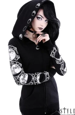 Restyle Blouse with oversized hood and moon phases "LUNAR HOODIE"