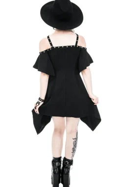 Restyle Calista Tunic, Black Jersey Dress with a Crescent