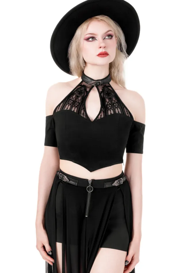 Restyle CATACOMBS COLD-SHOULDER TOP