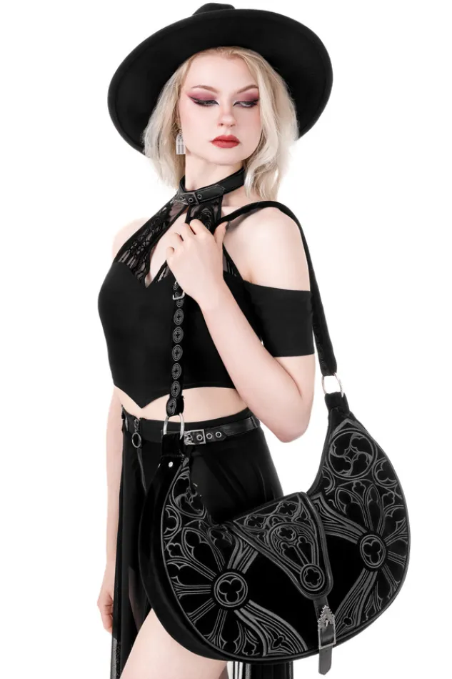 Restyle CATACOMBS COLD-SHOULDER TOP