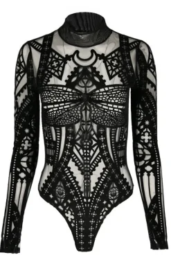 Restyle CATHEDRAL DRAGONFLY MESH & VELVET BODYSUIT