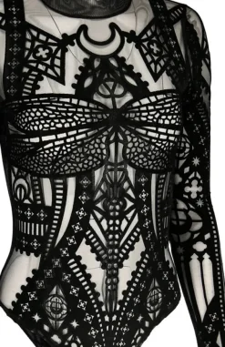 Restyle CATHEDRAL DRAGONFLY MESH & VELVET BODYSUIT