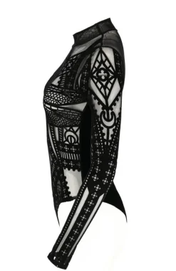 Restyle CATHEDRAL DRAGONFLY MESH & VELVET BODYSUIT