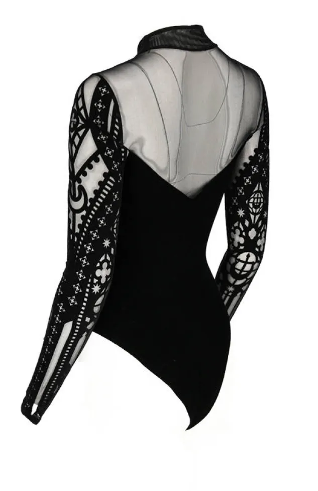 Restyle CATHEDRAL DRAGONFLY MESH & VELVET BODYSUIT