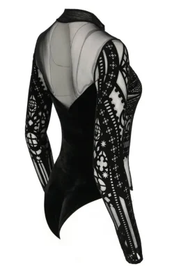 Restyle CATHEDRAL DRAGONFLY MESH & VELVET BODYSUIT