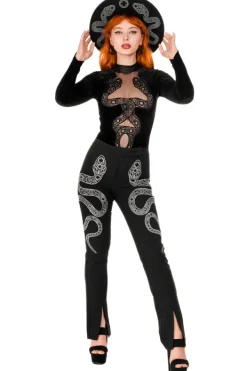 Restyle CATHEDRAL SNAKE BODYSUIT Velvet body with elongated sleeves
