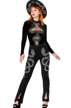 Restyle CATHEDRAL SNAKE BODYSUIT Velvet body with elongated sleeves