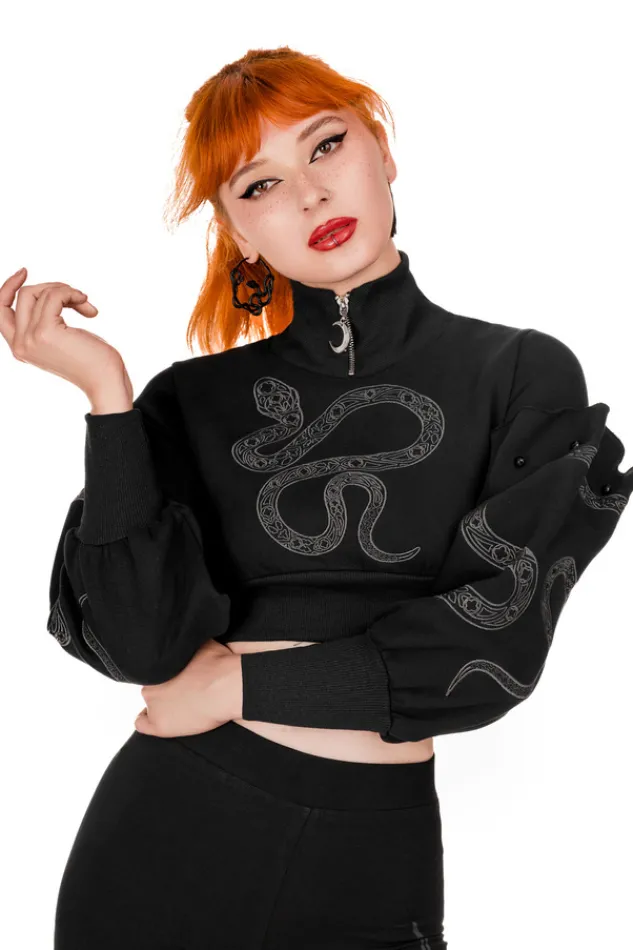 Restyle CATHEDRAL SNAKE CROPPED SWEATSHIRT