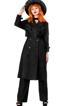 Restyle CATHEDRAL TRENCH COAT WITH LASER CUT ROSETTE