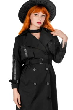 Restyle CATHEDRAL TRENCH COAT WITH LASER CUT ROSETTE