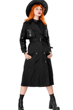 Restyle CATHEDRAL TRENCH COAT WITH LASER CUT ROSETTE