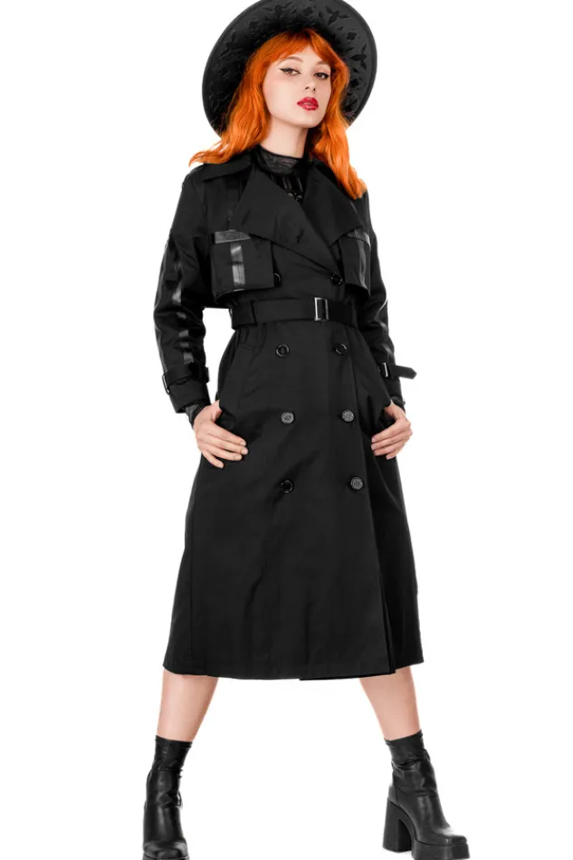 Restyle CATHEDRAL TRENCH COAT WITH LASER CUT ROSETTE