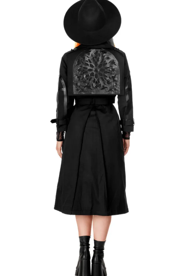 Restyle CATHEDRAL TRENCH COAT WITH LASER CUT ROSETTE