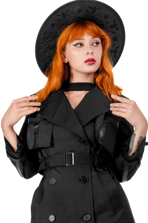 Restyle CATHEDRAL TRENCH COAT WITH LASER CUT ROSETTE
