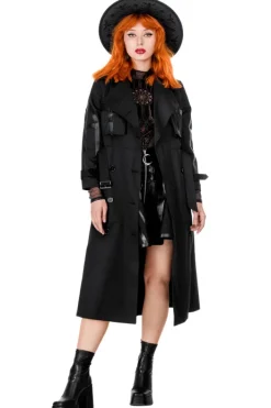 Restyle CATHEDRAL TRENCH COAT WITH LASER CUT ROSETTE